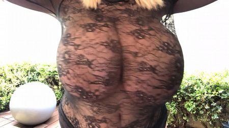 SMOKING AND TEASING YOU IN MY LACE OUTFIT OUTDOORS